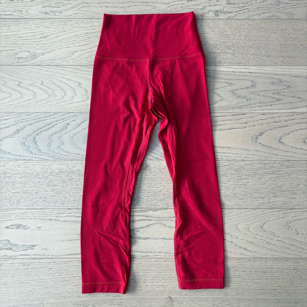 Lululemon High Waisted Align Leggings Red Cropped Yoga Gym Workout Size 2 - Picture 2 of 5